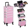 Make-up Prepare Case Rolling Pink 4 in 1 Giant Make-up Beauty Case On Wheels