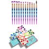 Neon Eyeshadow Palette With Eye Shadow Brushes Set