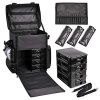 Style Meets Function – 2-in-1 Rolling Makeup Case with Drawers for Artists  