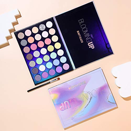 51Ll0mh9EwL.SL1500 35 Color Pressed Powder Shimmer Matte and Glitter Bloming