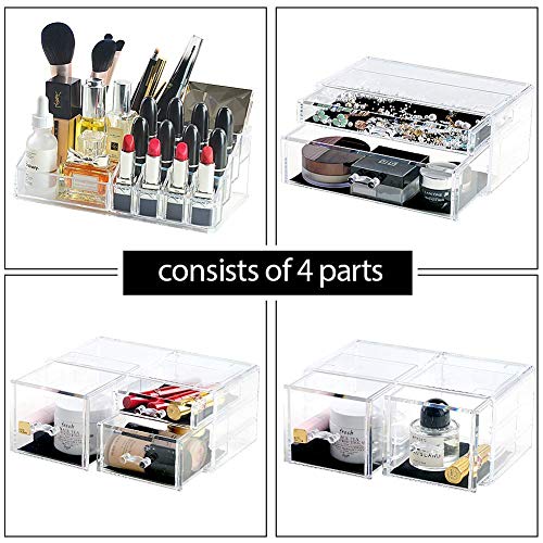 51NtFee5oWL._SL500_ Revolutionize Your Vanity with This Acrylic Makeup Organizer – 7 Drawers & Rotating Shelf