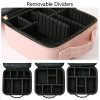 Gloriest Journey Beauty Bag - Pink Makeup Case with Adjustable Dividers, Portable Organizer for Women's Beauty Essentials