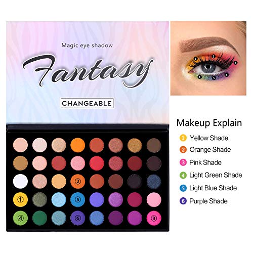 51OyqrQBWHL Highly Pigmented Eye Makeup Palette , Matte Shimmer