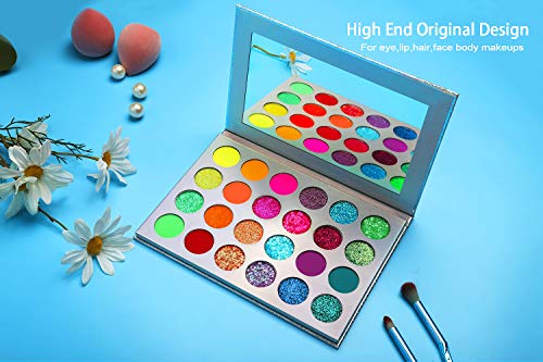 51Ryg8jKelL UV Glow Neon Glitter Eyeshadow Palette Makeup