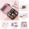 Leather Makeup Bag: The Ultimate Travel Companion for Women - Pink Beauty Organizer