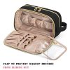 Make-up Toiletry Bag With Deal with, Journey Make-up Organizer Beauty Bag for Make-up Brushes (Up To 9-Inch), Magnificence Necessities, and Extra, Black (Patent Pending) - Elegant and Spacious Cosmetic Case