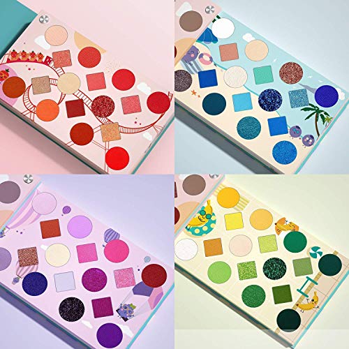 51SQr2QjQmL Cool Fruit Feast Palette + Neon Eyeshadow Brushes Set - Professional 64 Colors for Mesmerizing Eye Looks