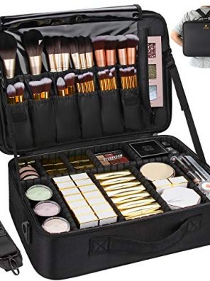 Large Capacity Makeup Case 3 Layers Cosmetic Organizer Brush Bag