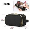 Make-up Toiletry Bag With Deal with, Journey Make-up Organizer Beauty Bag for Make-up Brushes (Up To 9-Inch), Magnificence Necessities, and Extra, Black (Patent Pending) - Elegant and Spacious Cosmetic Case