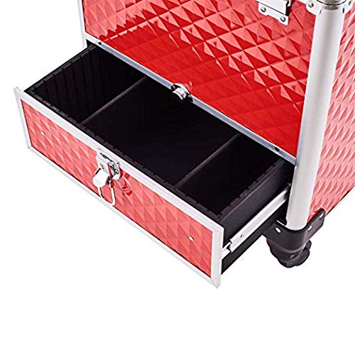 51ULLeQ-sLL.SL1500 Rolling Cosmetic Travel Storage With Folding Trays and Drawer