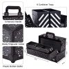 Star Pattern Makeup Case - The Ultimate XL Beauty Organizer with 6 Trays, Ideal for Beauty Enthusiasts and Professionals