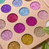 Pressed Chunky Glitter Eyeshadow Palette - 24 Ultra Pigmented Halloween Makeup Metallic Shades for Shimmering Eye Looks