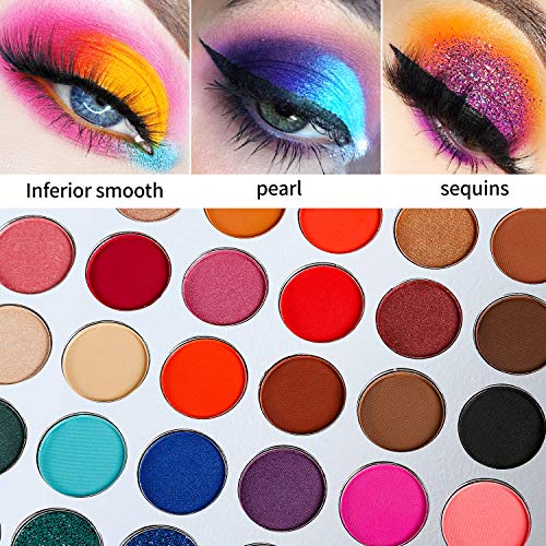 51Z4UB2N8aL 35 Colors Rainbow Eyeshadow Palette 7 Glitter
