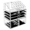 Makeup Organizer Acrylic 3 Pieces Storage Display Case