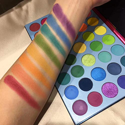 51ac1gQMdaL Create Vibrant Looks with Rainbow Makeup Matte Metallic Shimmer Eye Shadow Palettes - Ideal for Endless Artistic Expressions