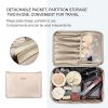 Chic Beauty Organizer: Versatile Travel Makeup Bag in Elegant Blue