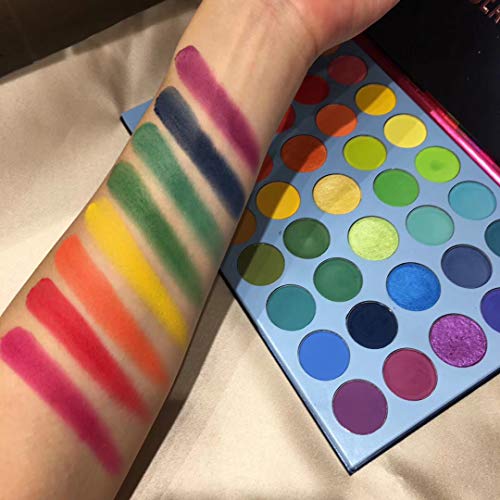 51c8c8nd2aL Create Vibrant Looks with Rainbow Makeup Matte Metallic Shimmer Eye Shadow Palettes - Ideal for Endless Artistic Expressions