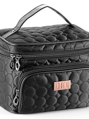 Travel Makeup Bag with Mirror Organizer for Women