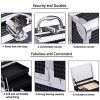 Makeup Practice Case with Mirror, Keys, and Lock - Portable Beauty Organizer for Travel, Black Elegance ✨?