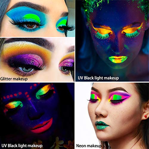51e3mWYgFUL UV Glow Neon Glitter Eyeshadow Palette Makeup