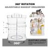 Transform Your Vanity – 360° Rotating Makeup Organizer with Adjustable Layers