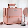 Rose Gold Makeup Train Case - Portable Elegance for Beauty Essentials ?✨
