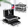 Makeup Organizer: Travel-Ready Small Cosmetic Case with Brush Holder and Lock - Your Portable Beauty Companion