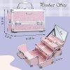 Jewelry Box Makeup Travel Case Storage with Keys and Mirror