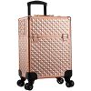 Rose Gold Diamond Beauty Rolling Makeup Train Case: Elegance Meets Functionality