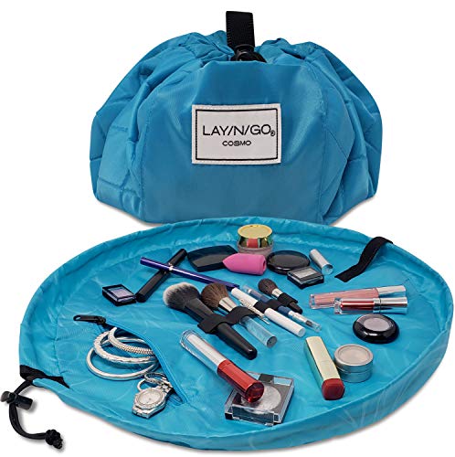 20-Inch Drawstring Makeup Bag: Your Ultimate Travel Companion 1 Lay-n-Go Drawstring Makeup Bag – Blue, 20 inch