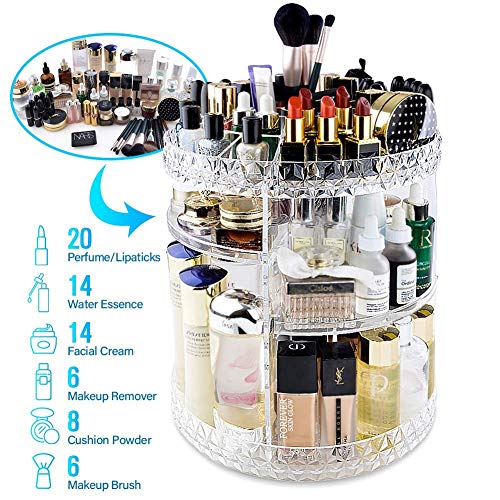 51lbLe4BEbL._SL500_ Revolutionize Your Vanity with This Acrylic Makeup Organizer – 7 Drawers & Rotating Shelf