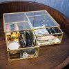 Glass Makeup Organizer Cosmetic and Jewelry Display Box