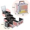 Joligrace Makeup Box Cosmetic Train Case for Women