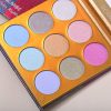 Kaleidoscope Holographic Highlighter Palette – 9 Iridescent Shades for Radiant, Multi-Dimensional Glow ✨