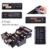 Star Pattern Makeup Case - The Ultimate XL Beauty Organizer with 6 Trays, Ideal for Beauty Enthusiasts and Professionals