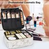 Chic and Practical Marble Makeup Bag for On-the-Go Beauty - Portable and Stylish Travel Case with Adjustable Dividers