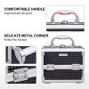 Makeup Practice Case with Mirror, Keys, and Lock - Portable Beauty Organizer for Travel, Black Elegance ✨?
