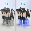 LED Liner Acrylic Holder Organizer - 26 Slot Clear Acrylic Organizer for Makeup Brushes, Eyeliners, and Lip Liners with 4 Flashing Modes and 7 Colors