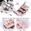Jewelry Box Makeup Travel Case Storage with Keys and Mirror