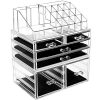 HBlife Makeup Organizer 3 Pieces Acrylic Cosmetic Storage