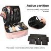 Bvser Travel Makeup Case, PU Leather with Adjustable Dividers