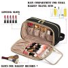 Make-up Toiletry Bag With Deal with, Journey Make-up Organizer Beauty Bag for Make-up Brushes (Up To 9-Inch), Magnificence Necessities, and Extra, Black (Patent Pending) - Elegant and Spacious Cosmetic Case