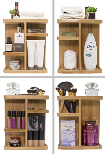 Bamboo Cosmetic Organizer for Makeup, Toiletries