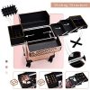 Rose Gold Diamond Beauty Rolling Makeup Train Case: Elegance Meets Functionality