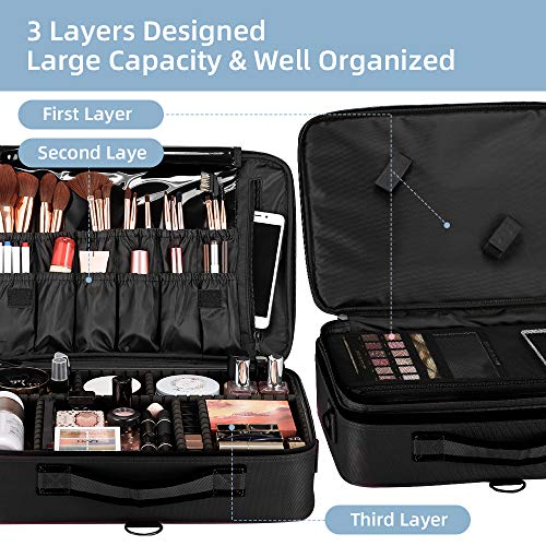 51+wWtlxruL._SL500_ Large Capacity Travel Professional Makeup Train Case