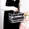 Makeup Organizer: Travel-Ready Small Cosmetic Case with Brush Holder and Lock - Your Portable Beauty Companion
