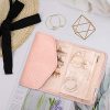 Pink Jewelry Organizer Case – Compact Travel Roll Bag for Tangle-Free and Accessible Jewelry Storage