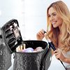 Travel Makeup Bag with Mirror Organizer for Women