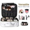 Luxspire Cosmetic Makeup Case White Marble