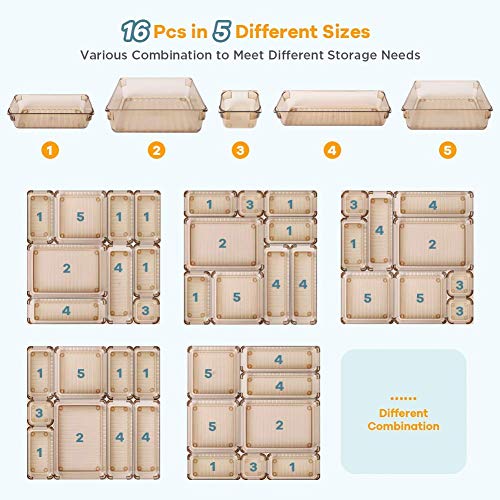51z5yH+b0vL._SL500_ Kootek 16 Pcs Desk Drawer Organizer Tray